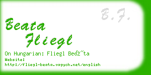 beata fliegl business card